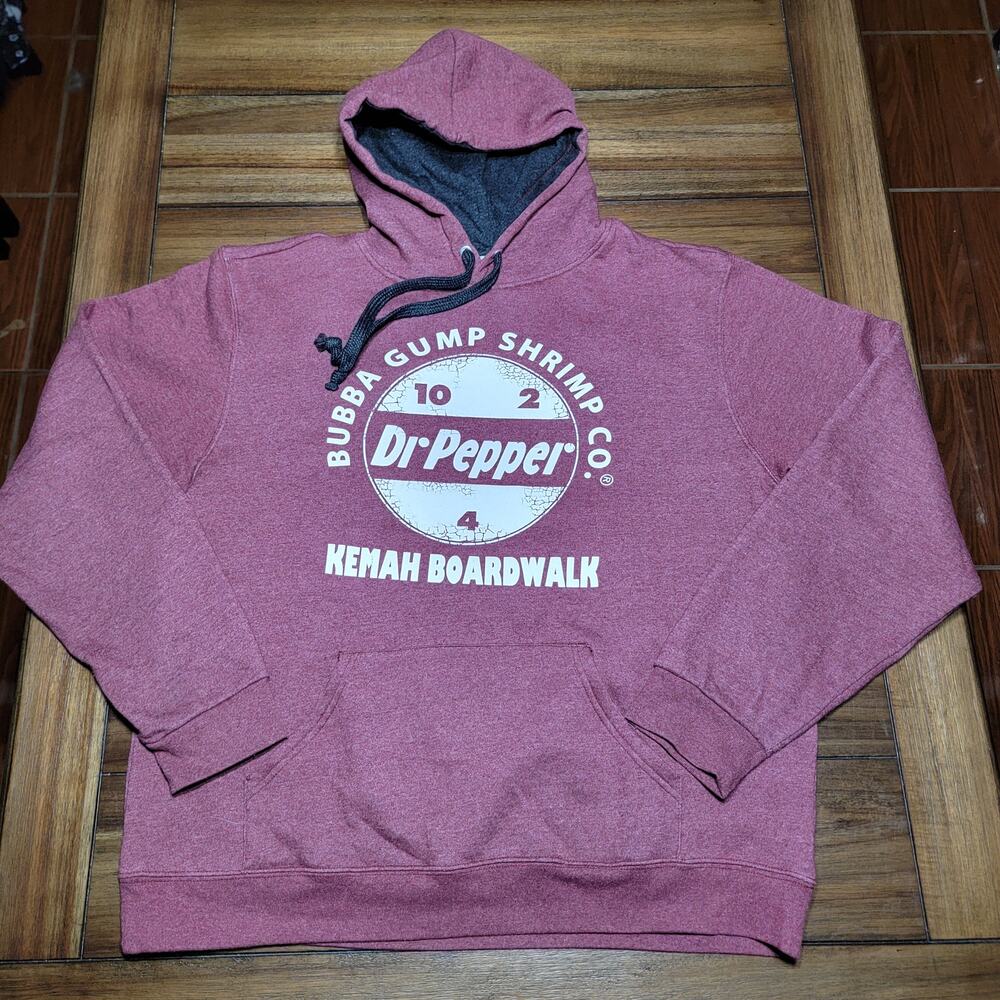 Bubba Gump Shrimp Co Kemah Boardwalk X Dr. Pepper LS Unisex Hoodie - Size Large